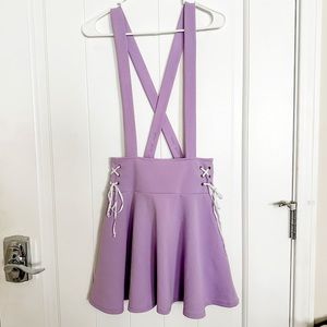 Hot Topic Lavender Suspender Skirt